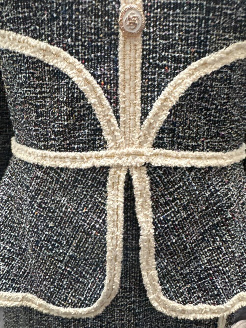 VFShow Size M Black White Tweed Peplum Dress Slim Fit Office City Chic Work Wear - Picture 13 of 16
